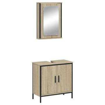 2 Piece Bathroom Furniture Set - Sonoma Oak | HipoMarket