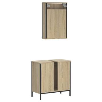 2 Piece Bathroom Furniture Set - Sonoma Oak | HipoMarket