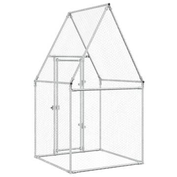 Chicken Cage Silver 100x100x190 cm | Galvanised Steel