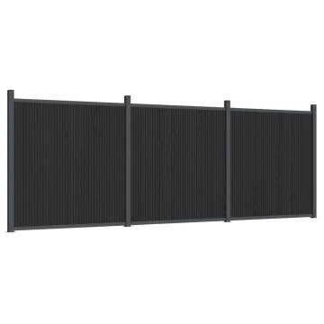 Durable Grey WPC Fence Panel 526x186 cm for Privacy & Security