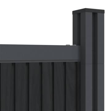 Durable Grey WPC Fence Panel 526x186 cm for Privacy & Security