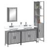 4 Piece Bathroom Furniture Set Grey Sonoma Engineered Wood Colour grey sonoma Number of 1 Number of Pieces 