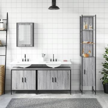 4 Piece Grey Sonoma Bathroom Furniture Set - Space Saving Design