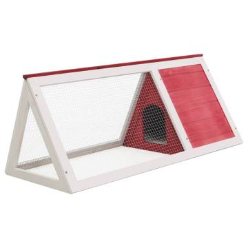 Deluxe Red Wood Rabbit Cage for Small Animals