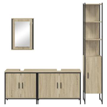 4 Piece Bathroom Furniture Set - Sonoma Oak | Hipomarket