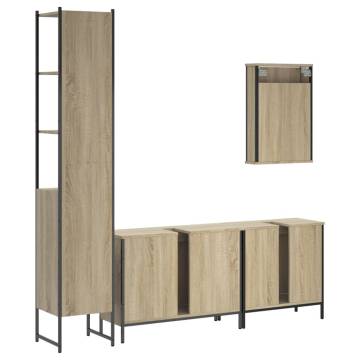 4 Piece Bathroom Furniture Set - Sonoma Oak | Hipomarket