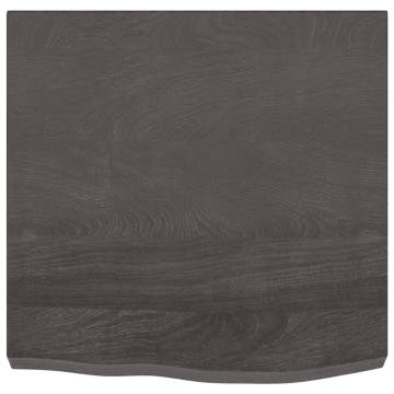 Table Top Dark Brown Solid Oak 60x60 cm | Hippomarket