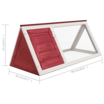 Deluxe Red Wood Rabbit Cage for Small Animals