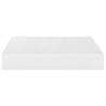 Stylish High Gloss White Floating Wall Shelves - 2 pcs