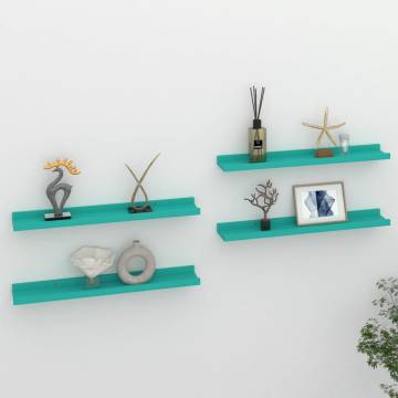 Blue Wall Shelves - Set of 4 | Stylish Storage Solution