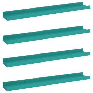 Blue Wall Shelves - Set of 4 | Stylish Storage Solution