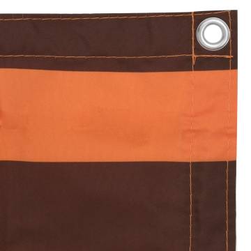 Balcony Screen Orange & Brown 120x600 cm - Waterproof Shade