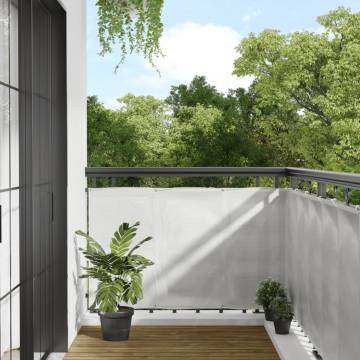 Light Grey Balcony Screen 90x600 cm - 100% Polyester Oxford