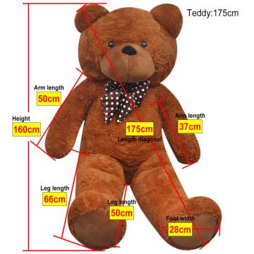 XXL Soft Plush Teddy Bear Toy - Brown 160 cm | HipoMarket