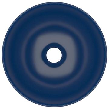 Ceramic Dark Blue Round Bathroom Sink | HipoMarket