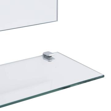 Elegant 100x60 cm Silver Wall Mirror with 5 Shelves