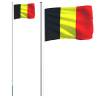 Belgium Flag and Pole - 6.23m Aluminium - Perfect for Events