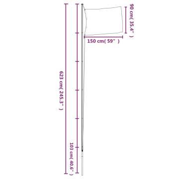 Belgium Flag and Pole - 6.23m Aluminium - Perfect for Events