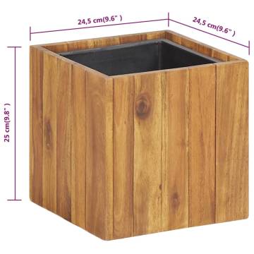 Acacia Wood Garden Raised Bed Pot | 24.5x24.5x25 cm