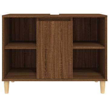 Sink Cabinet Brown Oak 80x33x60 cm - Stylish Bathroom Storage