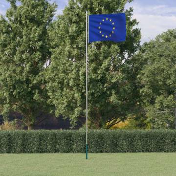 Europe Flag and Pole 6.23m Aluminium - Durable & Adjustable