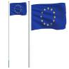 Europe Flag and Pole 6.23m Aluminium - Durable & Adjustable