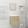 2 Piece Bathroom Furniture Set Sonoma Oak Engineered Wood Colour sonoma oak Number of 1 