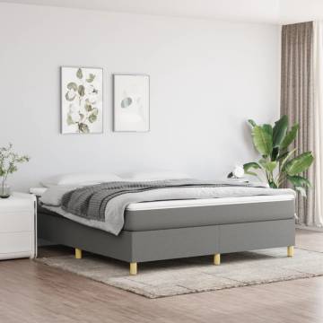 Dark Grey Box Spring Bed Frame 180x200 cm | Hipomarket