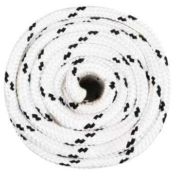 Braided Boat Rope White 16mm x 25m Polyester - Durable & Safe