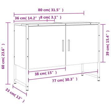 Bathroom Sink Cabinet Grey Sonoma - 80x33x60 cm | HipoMarket