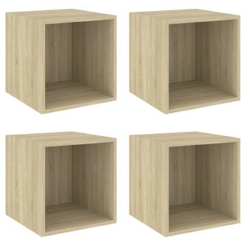 Sonoma Oak Wall Cabinets - 4 pcs | Stylish Indoor Storage