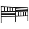 Stylish Black Pine Bed Headboard - 186x4x100 cm