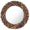 Wall Mirror 60 cm Teak Round - Rustic Home Decoration