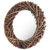 Wall Mirror 60 cm Teak Round - Rustic Home Decoration