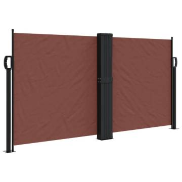 Retractable Side Awning Brown 120x600 cm - Outdoor Privacy Screen