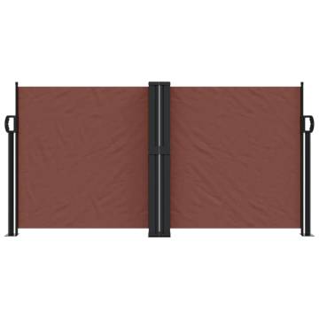 Retractable Side Awning Brown 120x600 cm - Outdoor Privacy Screen