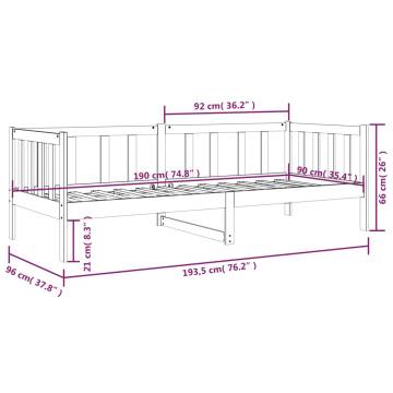 Day Bed 90x190 cm Solid Pine Wood - Versatile & Stylish