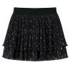 Kids' Skirt Tiered Ruffle Design Black 140 Size 140 (9-10y) 