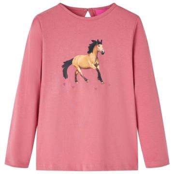 Kids' Long Sleeve T-Shirt in Old Pink - Size 92