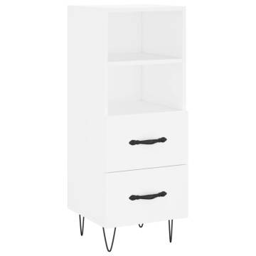 Stylish Highboard in White - Engineered Wood 34.5x34x180 cm