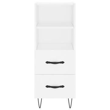 Stylish Highboard in White - Engineered Wood 34.5x34x180 cm