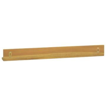 Solid Wood Teak Wall Shelves - 2 pcs 90x10x10 cm