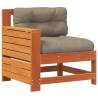 Garden Armrest Sofa with Cushion - Wax Brown Solid Pine