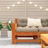 Garden Armrest Sofa with Cushion - Wax Brown Solid Pine