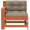 Garden Armrest Sofa with Cushion - Wax Brown Solid Pine