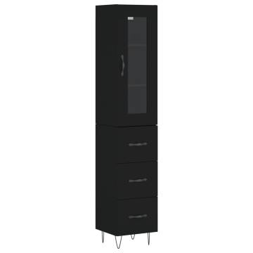 Elegant Highboard Black 34.5x34x180 cm - Stylish Storage Solution