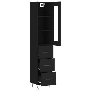 Elegant Highboard Black 34.5x34x180 cm - Stylish Storage Solution