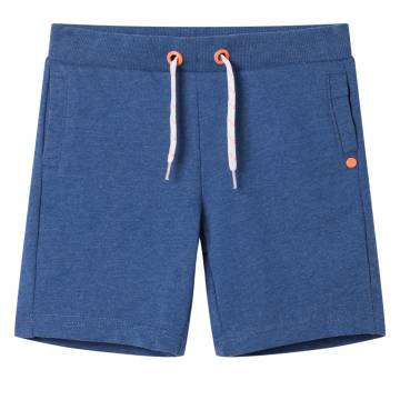 Kids' Dark Blue Melange Shorts with Drawstring - Size 140