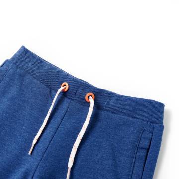 Kids' Dark Blue Melange Shorts with Drawstring - Size 140