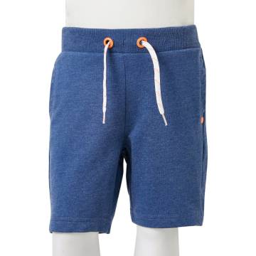 Kids' Dark Blue Melange Shorts with Drawstring - Size 140